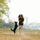 Single e felice con un cane